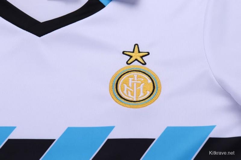 Retro 90/91 Kids Inter Milan White & Blue Away  Jersey