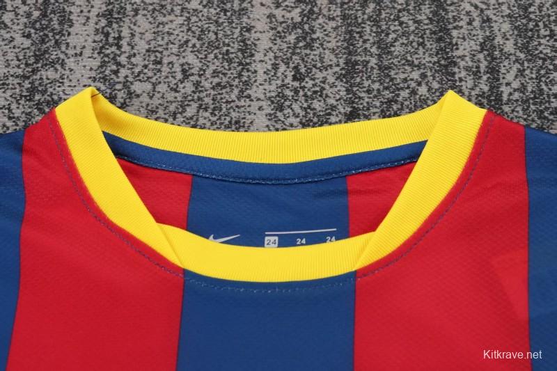 Retro Kids 10/11 Barcelona Red Blue Home Long Sleeve Jersey