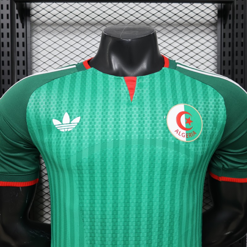 Player Version 26/27 Algeria Away Green with Tonal Vertical Stripe  Jersey