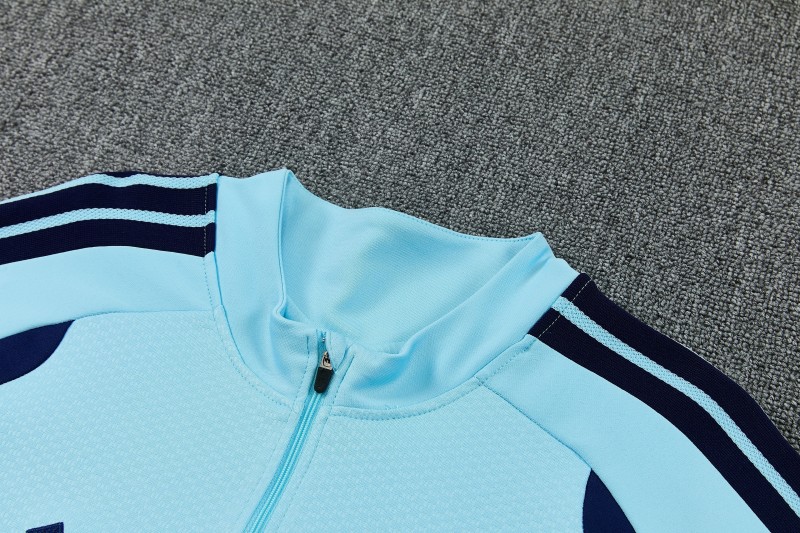 26/27 Argentina Sky Blue & Navy Blue Half Zipper Jacket Tracksuit + Long Pants
