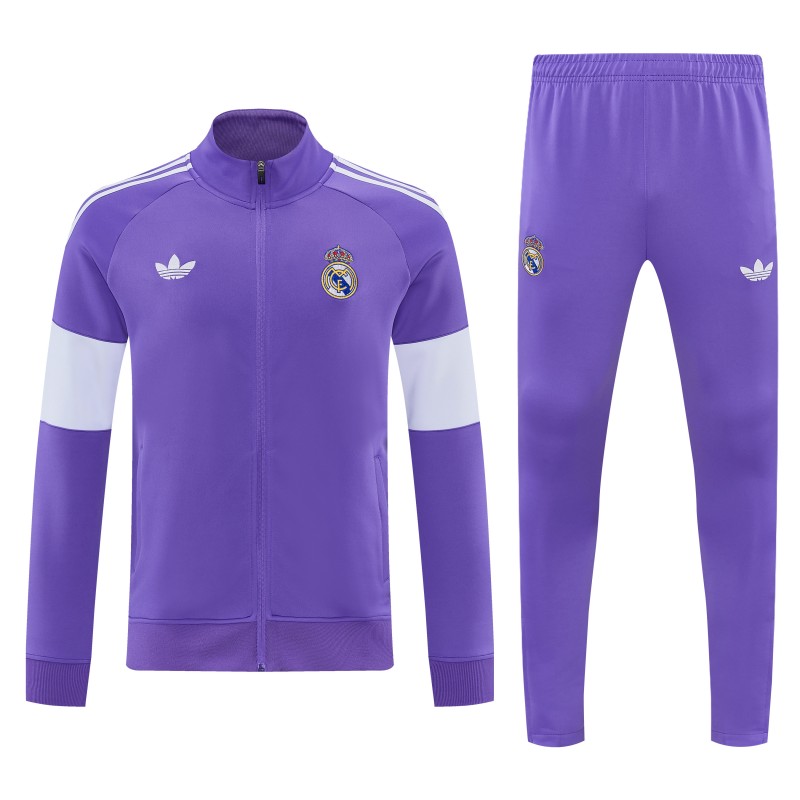 26/27 Real Madrid  Purple Full Zipper Jacket Tracksuit + Long Pants