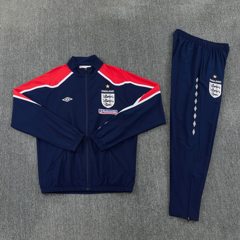 2026 England Navy Blue  Full Zipper Jacket Tracksuit + Long Pants