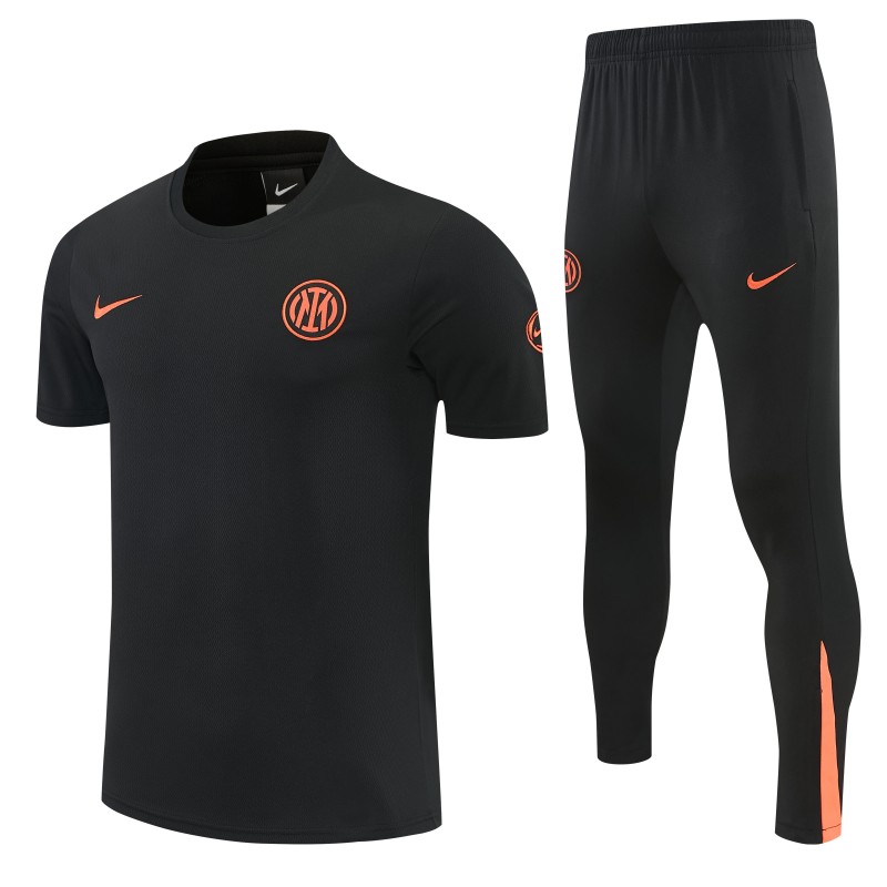 26/27 Inter Milan Black Short  Sleeve Tracksuit + Long Pants