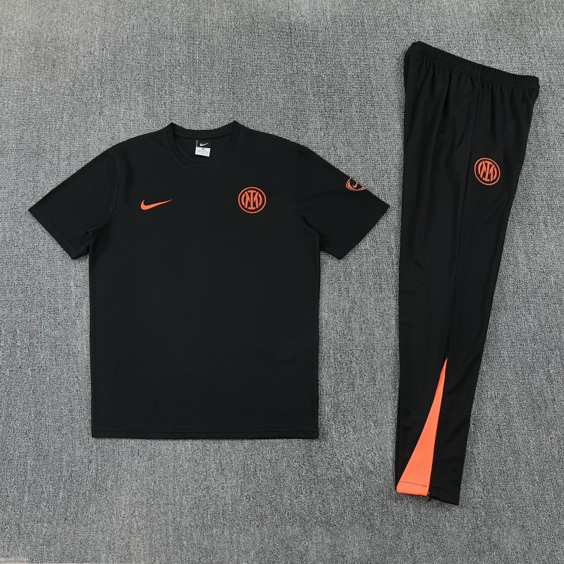 26/27 Inter Milan Black Short  Sleeve Tracksuit + Long Pants