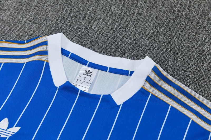 26/27 Real Madrid Blue Short Sleeve Tracksuit + Long Pants