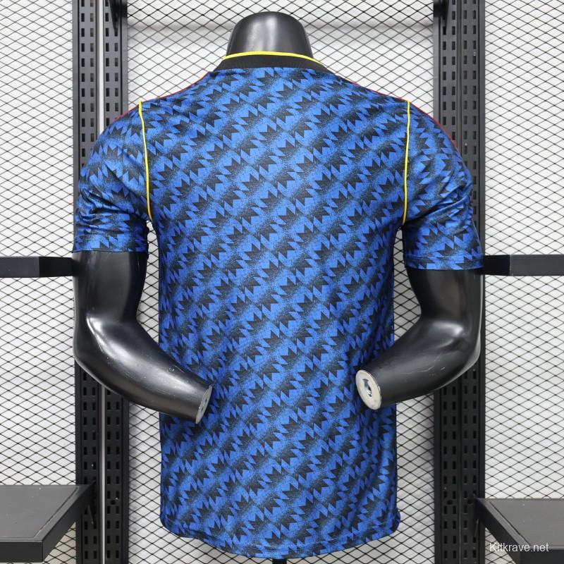 Player Version 2026 Manchester United Blue with Black  Away Jersey
