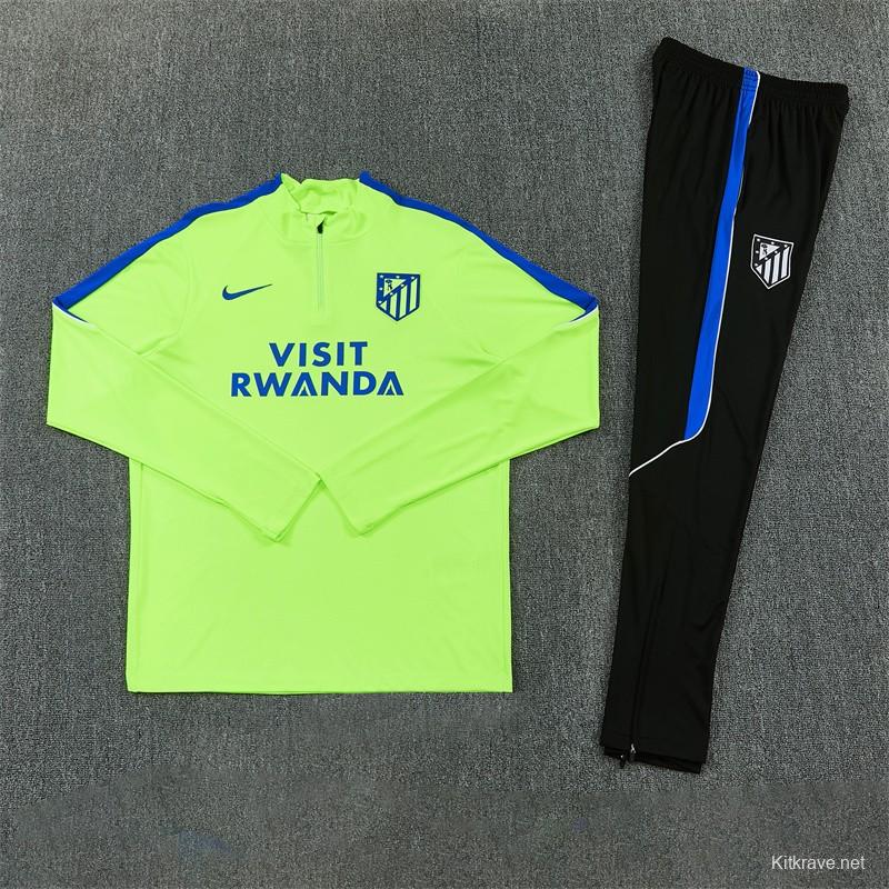 26/27 Atlético Madrid Third Fluorescent Green Half Zipper Jacket Tracksuit + Long Pants