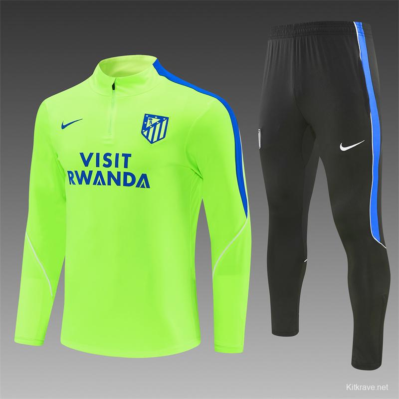 26/27 Atlético Madrid Third Fluorescent Green Half Zipper Jacket Tracksuit + Long Pants