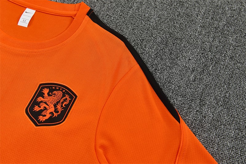 26/27 Netherlands Home Orange Short Sleeve + Soccer Shorts