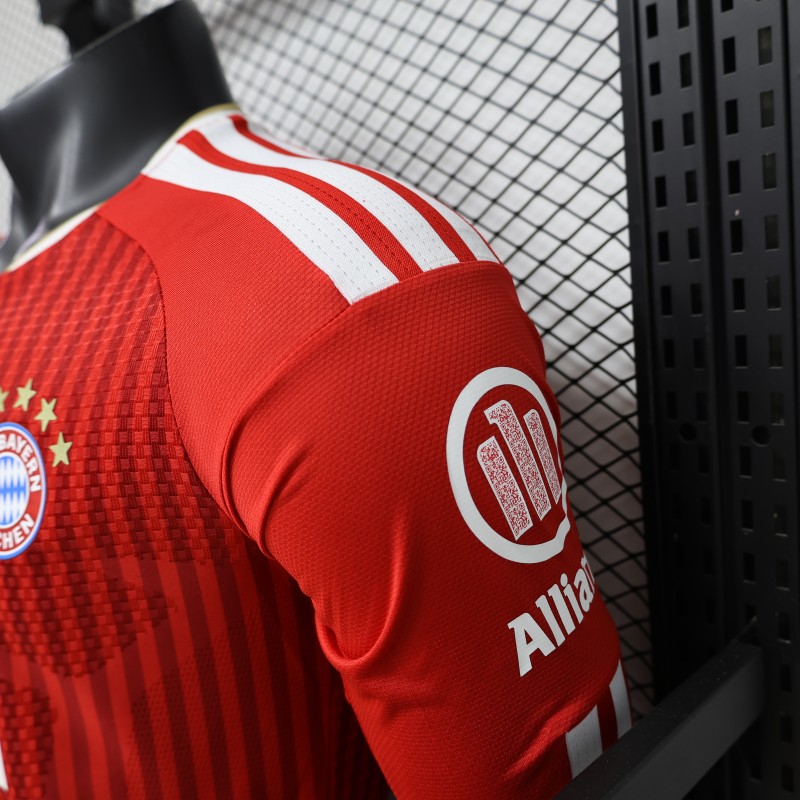 Player Version 26/27 FC Bayern Munich Red-on-Red Diagonal Stripe  Long Sleeve Jersey