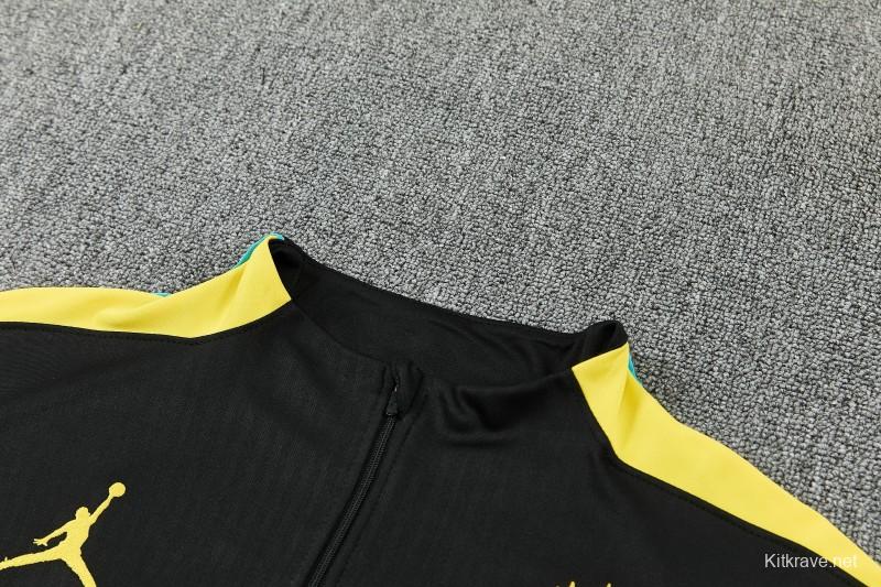 26/27 Brazil Black Half Zipper Jacket Tracksuit + Long Pants