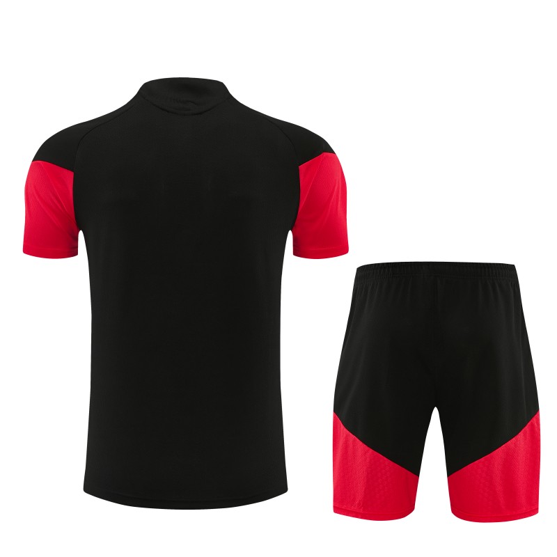 26/27 Manchester United Black &Red Short Sleeve+Soccer Shorts