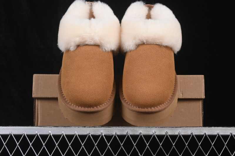 UGG Tazzelle Cow Split Leather Fleece-Lined Comfortable Platform Ankle Snow Boots - AJD4