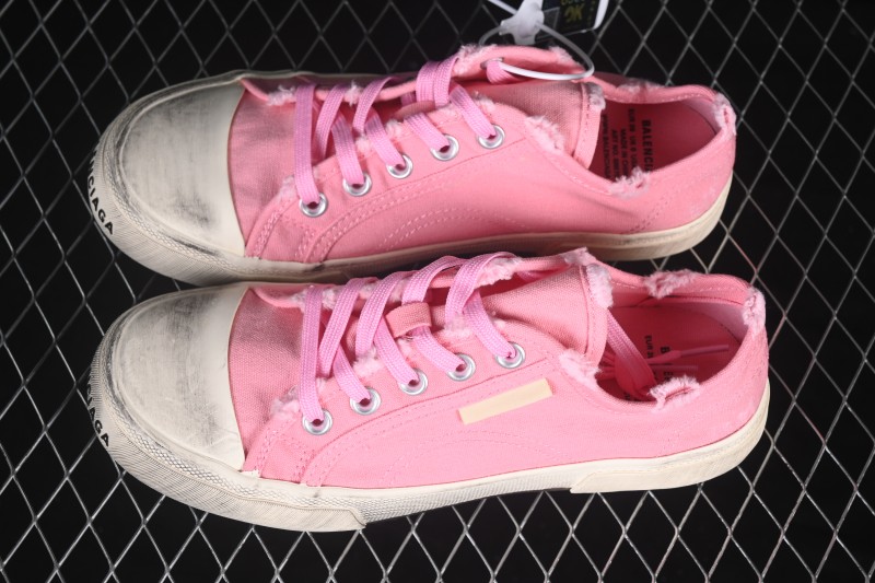 Balenciaga Paris Low Top Lace-Up Sneakers with Distressed Finish - W3RC35591
