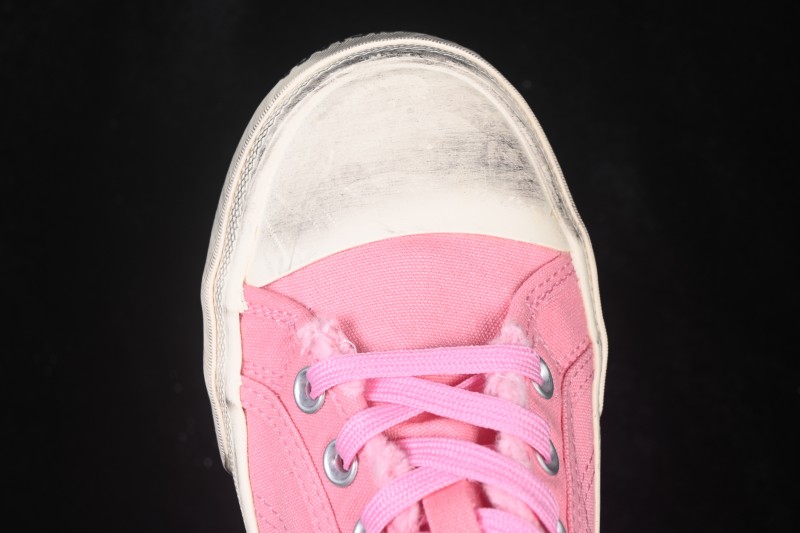 Balenciaga Paris Low Top Lace-Up Sneakers with Distressed Finish - W3RC35591