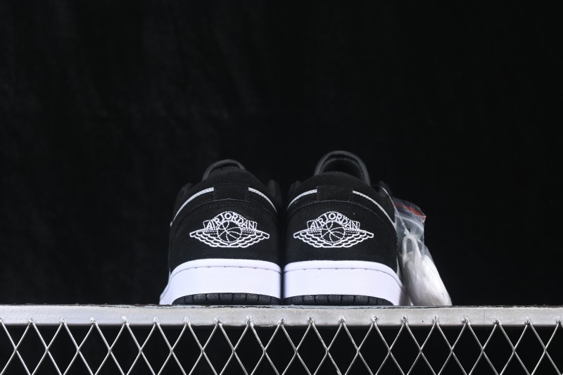 Air Jordan 1 Low Black Grey Retro Cultural Basketball Shoes - 553558-048