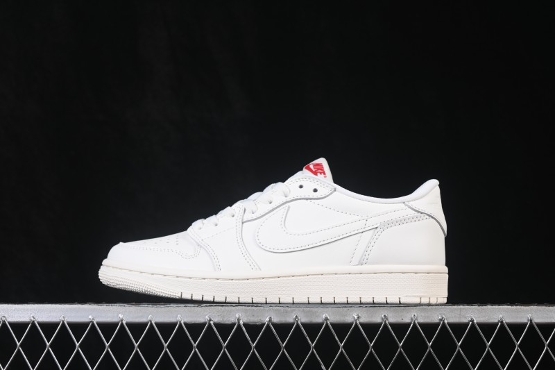 Nike Air Jordan 1 Retro Low OG Sail and University Red Low-Top Retro Basketball Shoes - HQ6998-100