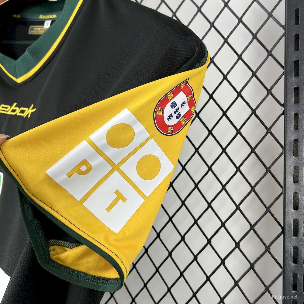 2002/03  Sporting CP Retro Away Black with Yellow Sleeves Jersey