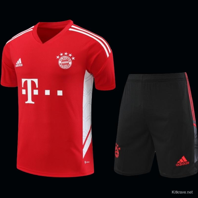 23-24 Bayern Munich Red White Short Sleeve+Shorts