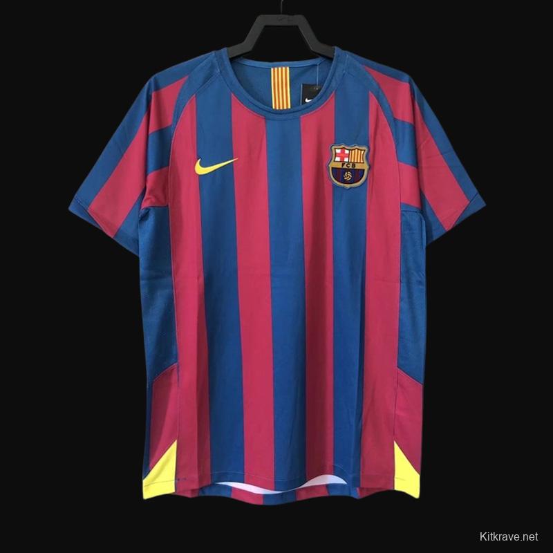 Retro 05/06 Barcelona Home League Version Soccer Jersey