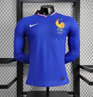 Player Version 2024 France Home Long Sleeve Jersey