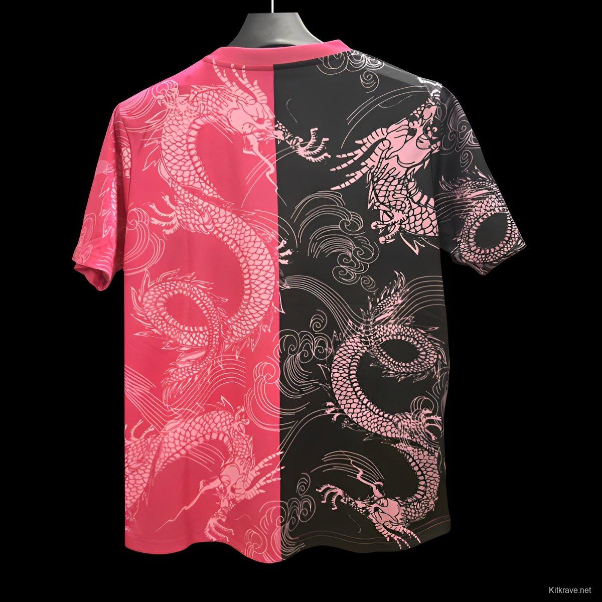 25/26 Real Madrid Pink and Black with Split Dragon Design Jersey