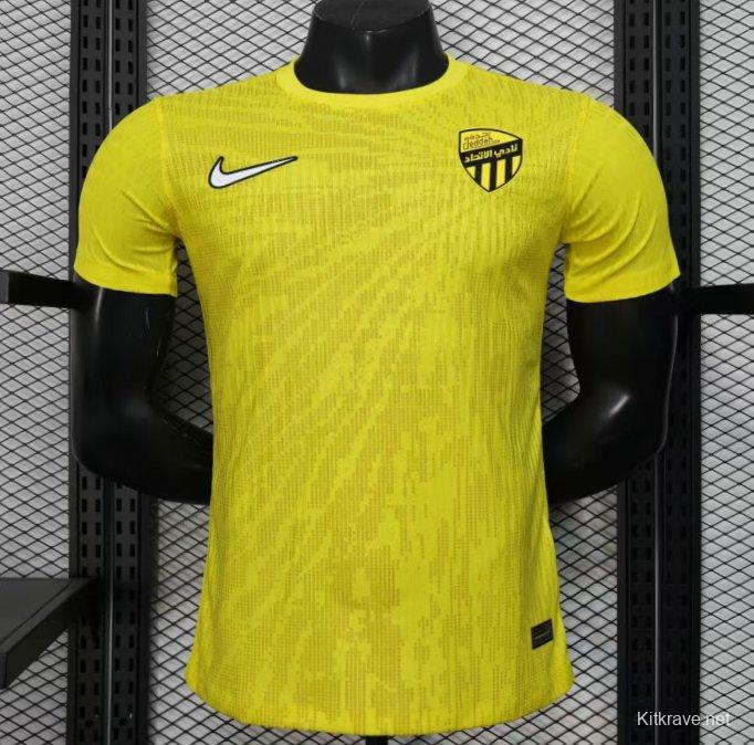 Player Version 25/26 Al-Ittihad Jeddah Yellow with Vertical Stripe Pattern Jersey