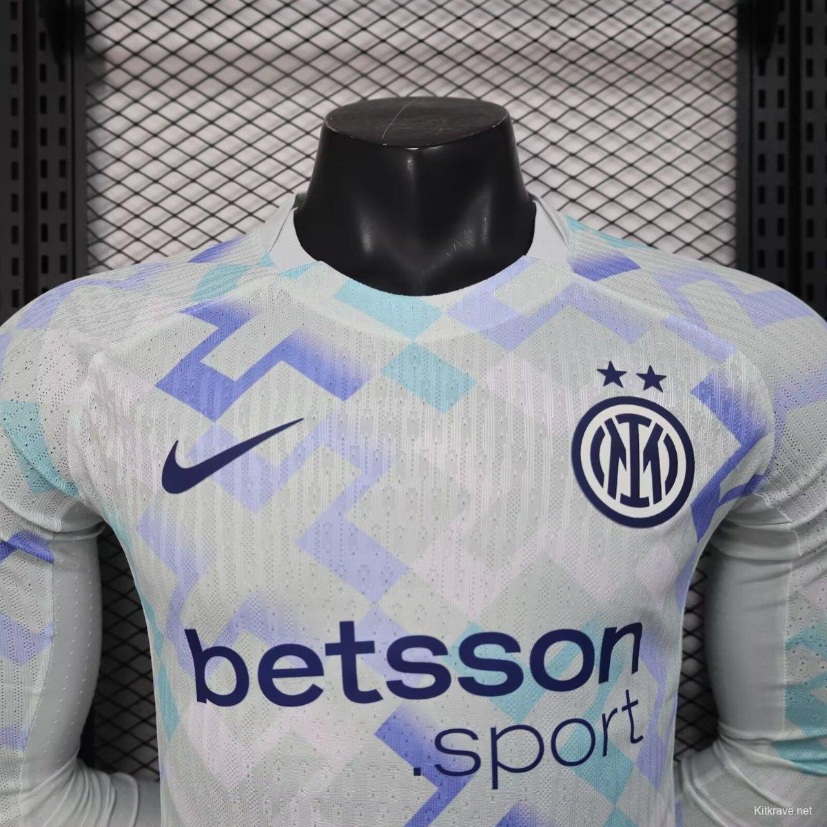 Player Version 25/26 Inter Milan Away WHITE Long Sleeve Jersey