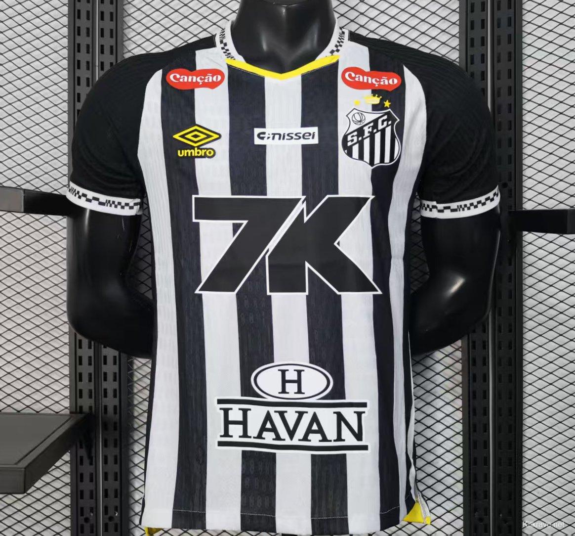 Player Version 25/26 Santos Away Jersey With Full Sponsors