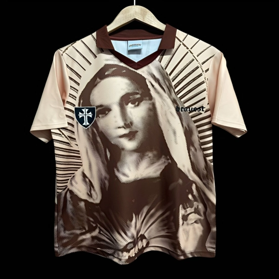 2025 Brazil Beige with Virgin Mary Print Jersey