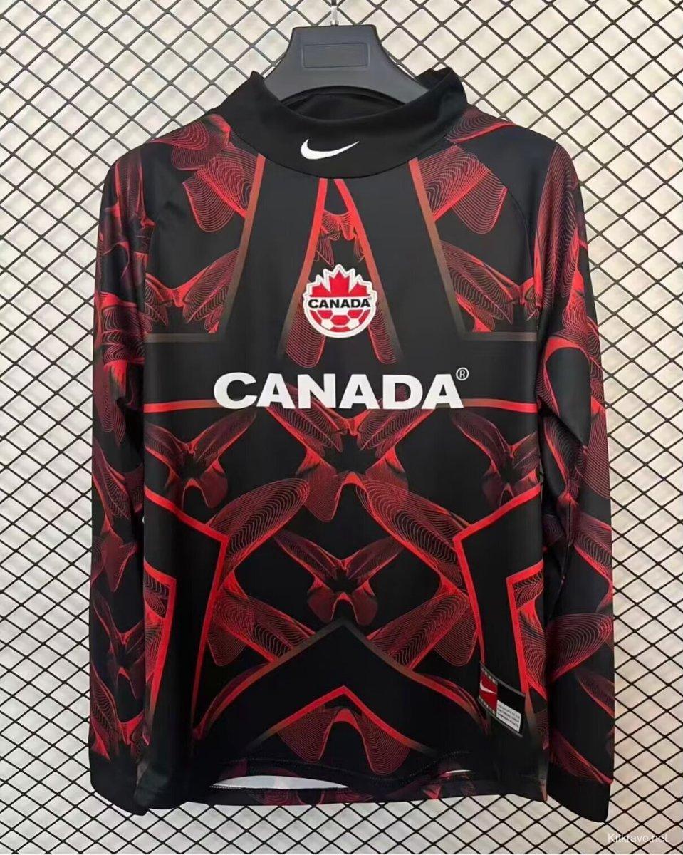 2026 Canada Black/Red Long Sleeve Goalkeeper Jersey