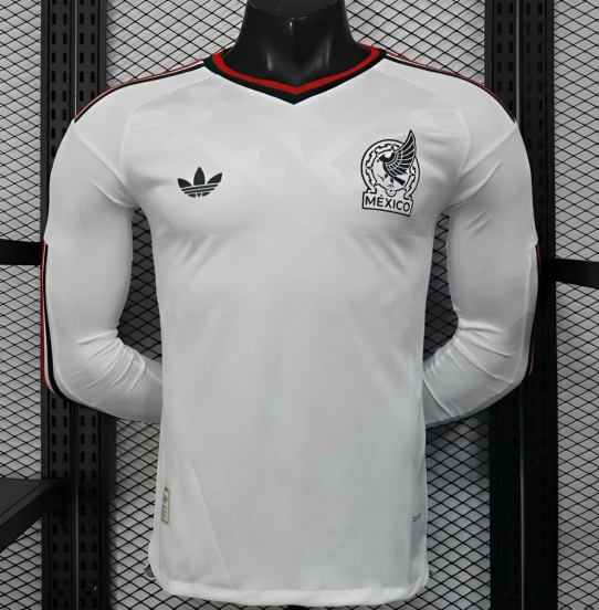 Player Version 2026 Mexico Away White Long Sleeve Jersey