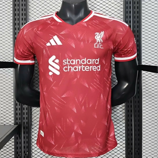 25/26 Player Version  Liverpool Home Red Abstract Pattern Jersey