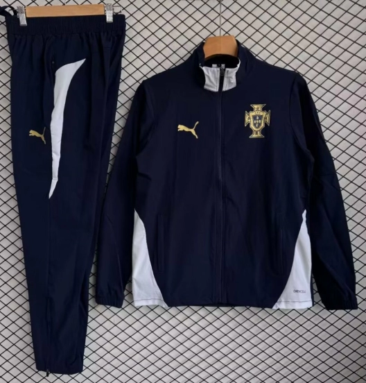 2026 Portugal Navy Full Zipper Windbreaker + Long Pants