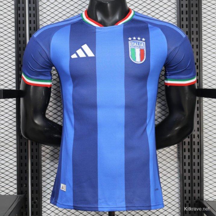 2026 Player Version Italy Blue with Tonal Vertical Stripes Jersey