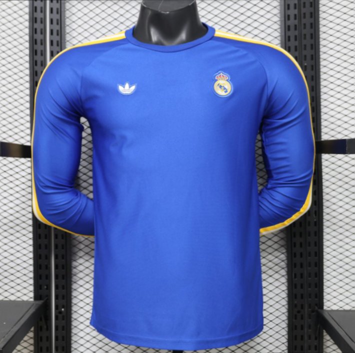 Player Version 2026 Real Madrid Blue Long Sleeve  Adidas Originals Retro Special Edition Jersey