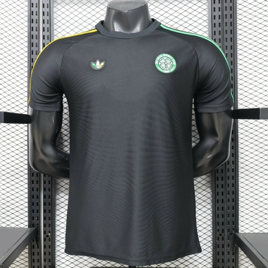 Player Version 26/27 Celtic Black with Asymmetric Yellow & Green Stripe Jersey