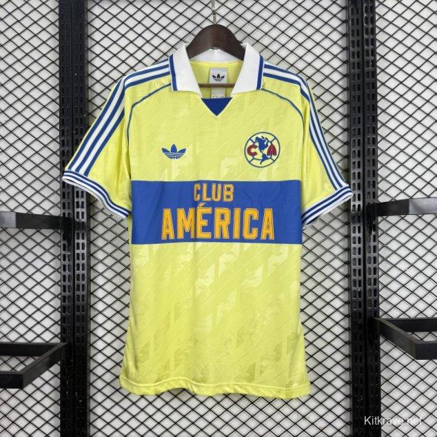Player Version 25/26 Club América Adidas Originals  Retro Reissue Home Yellow Blue Jersey