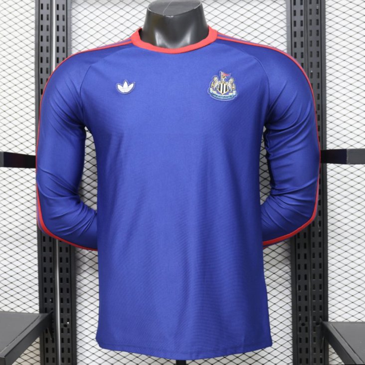 Player Version 26/27 Newcastle United Blue 1990 Vintage Remake  Long Sleeve Away Jersey