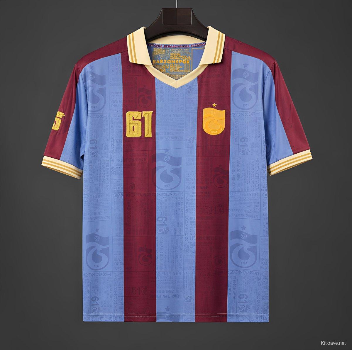 26/27 Trabzonspor Retro-Inspired Taraftar Premium Burgundy Blue Jersey