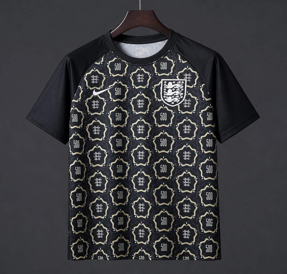 2026 England Women's 500th Game Black Special Edition Training Jersey