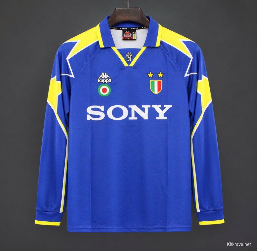 Retro 95/96 Juventus Away Blue Long Sleeve Jersey