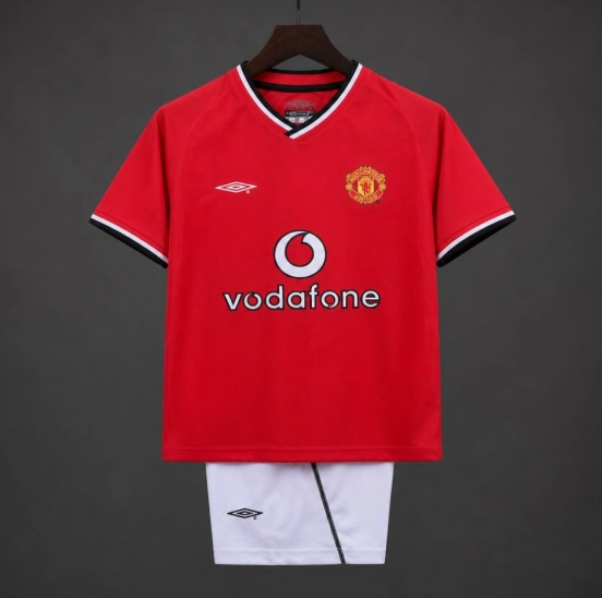 Retro 2000/02 Kids Manchester United Red Home Jersey