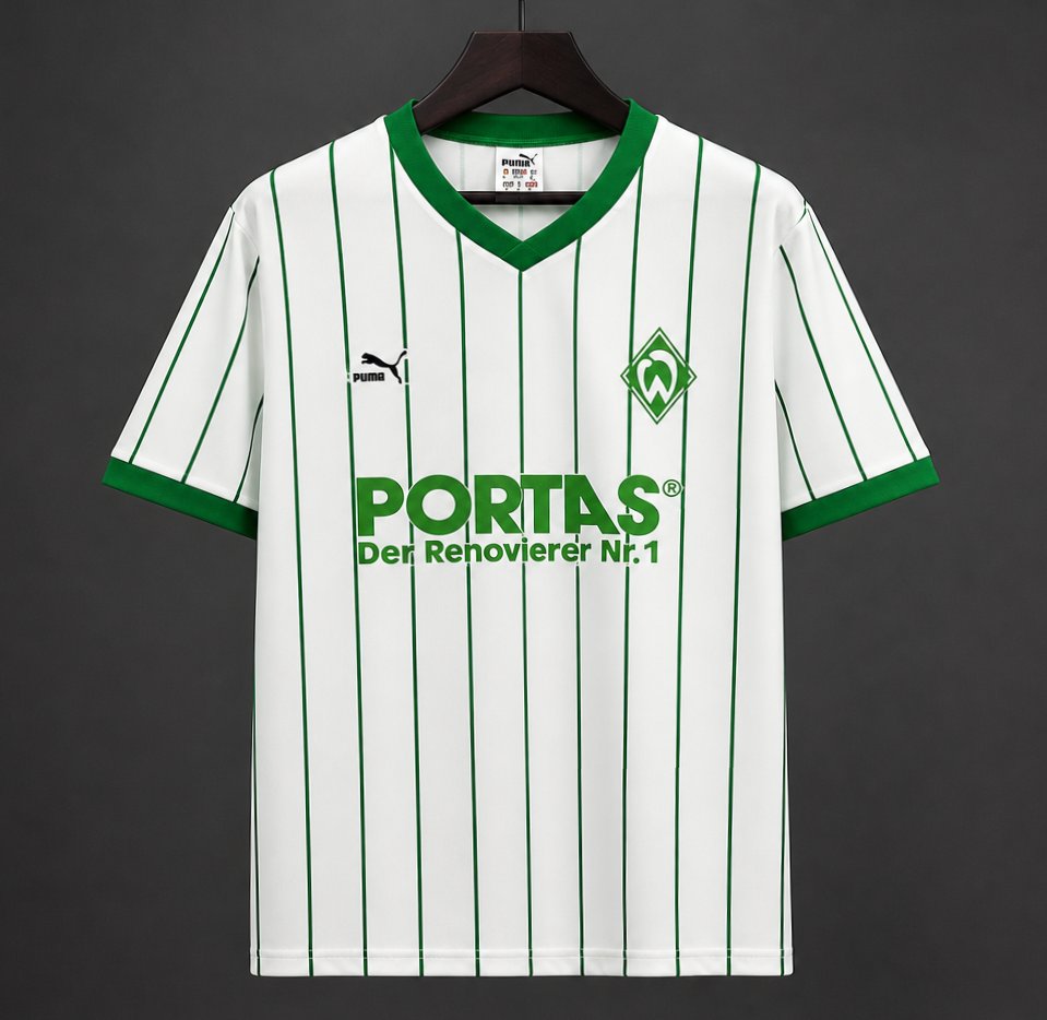 26/27 Werder Bremen White & Green Pinstripe  Vintage 2012/13  Remake Jersey