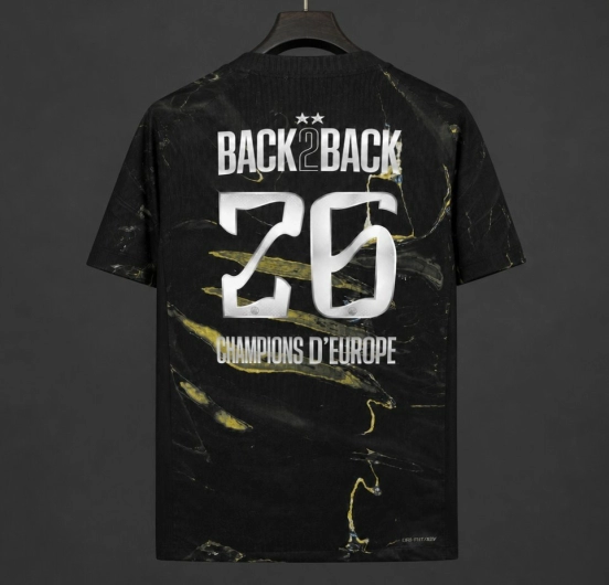2 Stars 25/26 PSG × Jordan Brand Third Black Jersey With Champions of Europe 2026 Printing