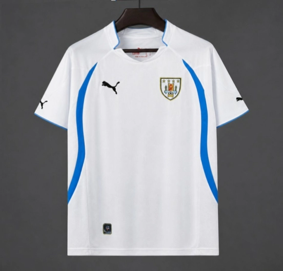 Retro 2010 Uruguay Away White Jersey