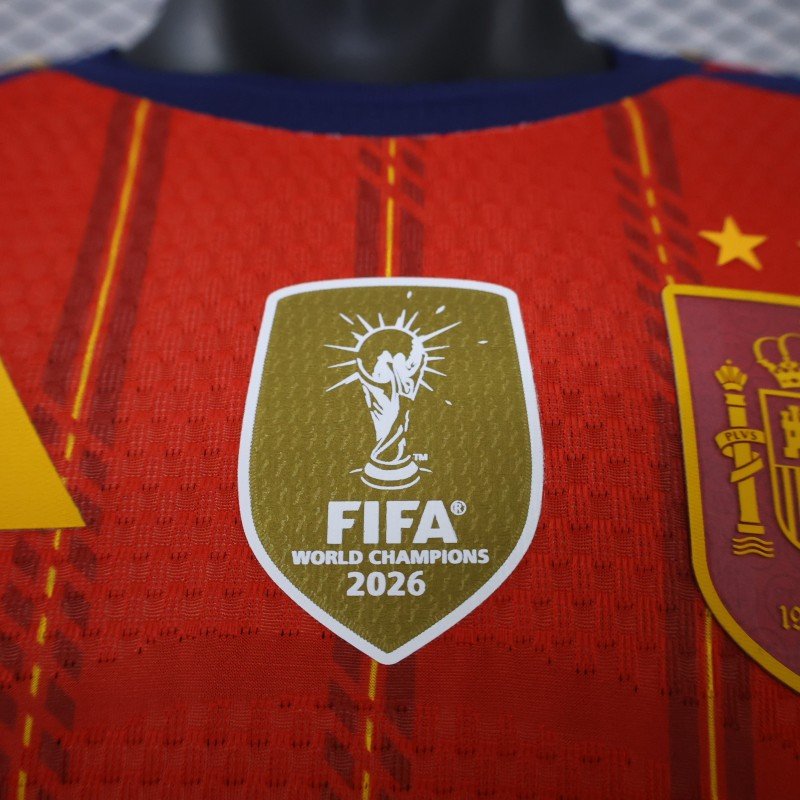 2 Star Player Version 2026 Spain Home Jersey With Champion Patch