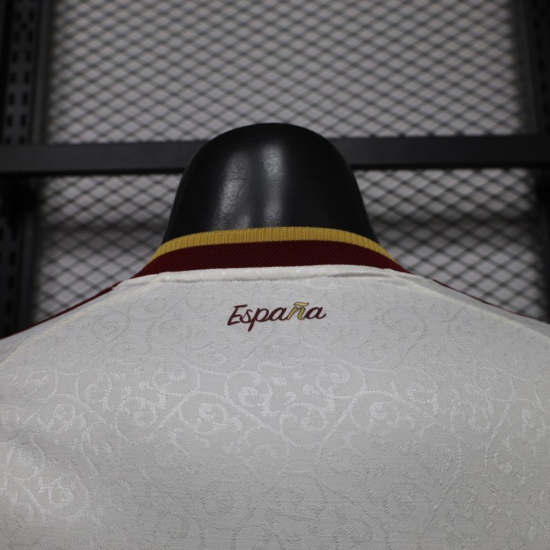 Player Version 2 Star 2026 Spain Away White Long Sleeve Jersey With Champion Patch