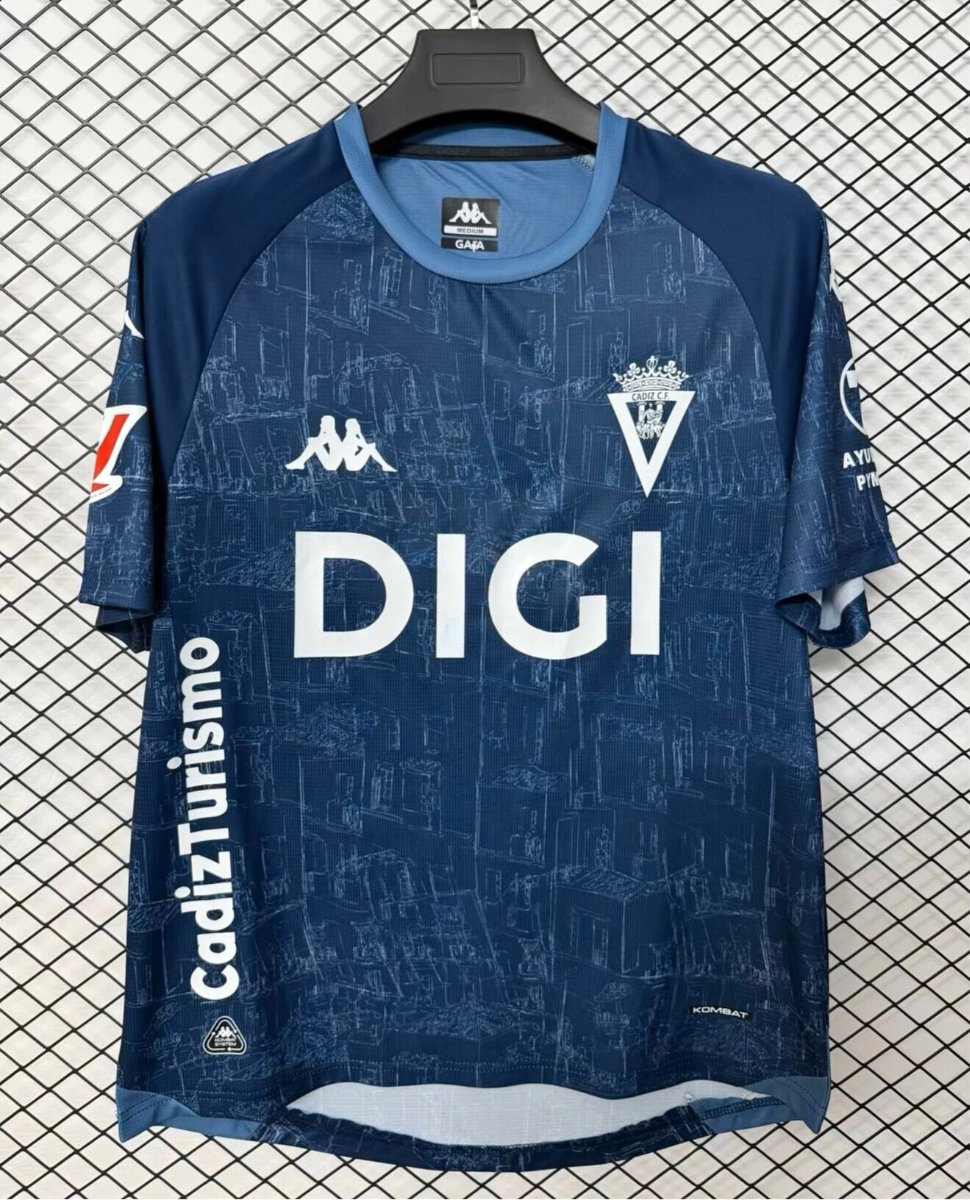 26/27 Cádiz CF Navy Blue with City Blueprint Pattern Away Jersey