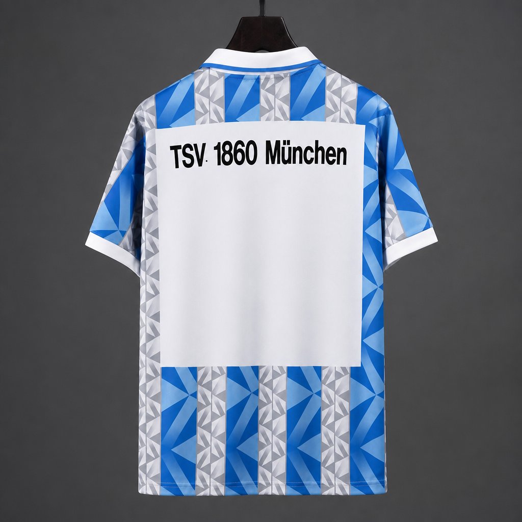 Retro 93/94 TSV 1860 München Home Light Blue and White Stripe Pattern Jersey